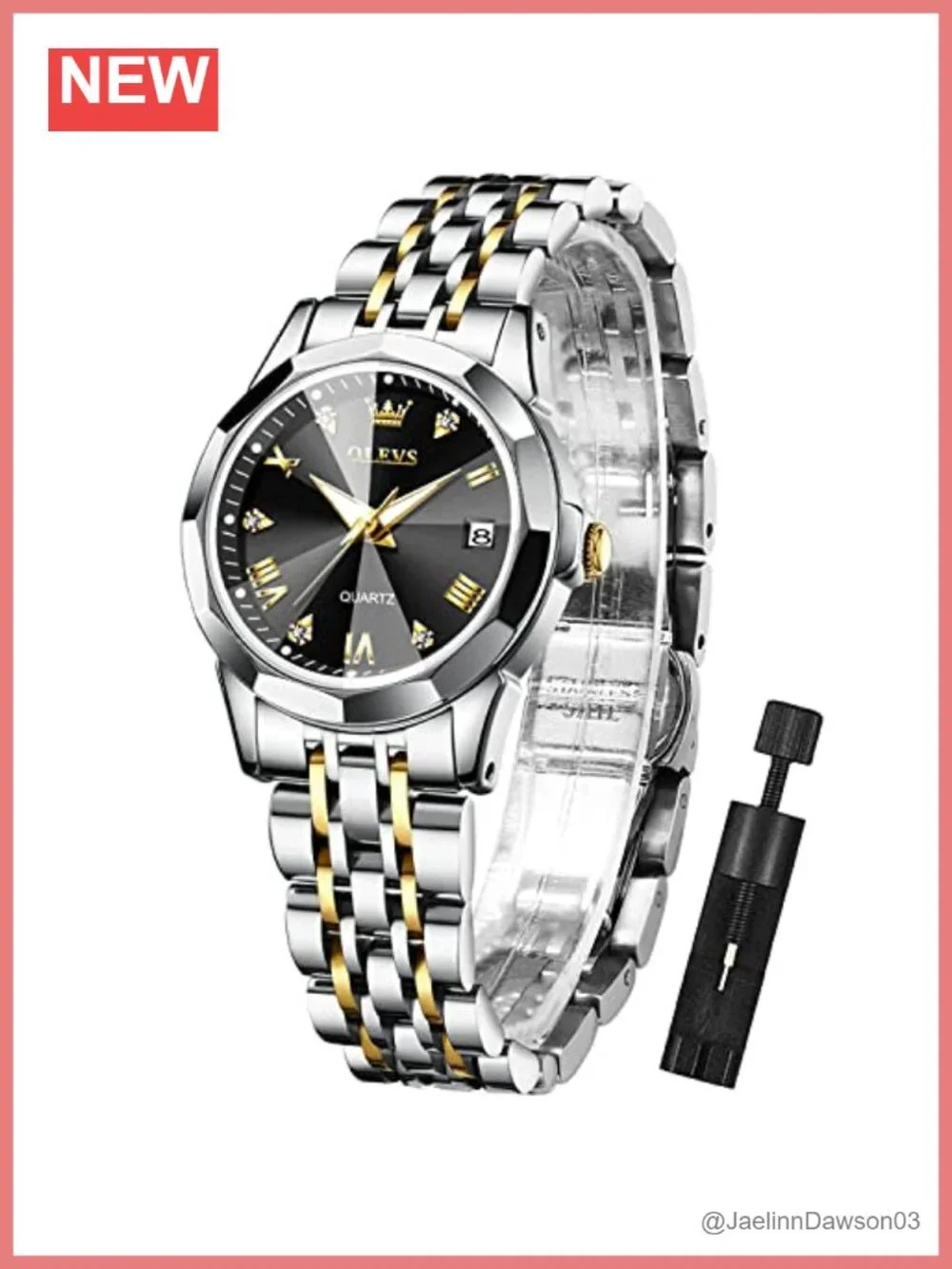 Women's Dress Watch Stainless Steel Waterproof Luminous Day Date Analog